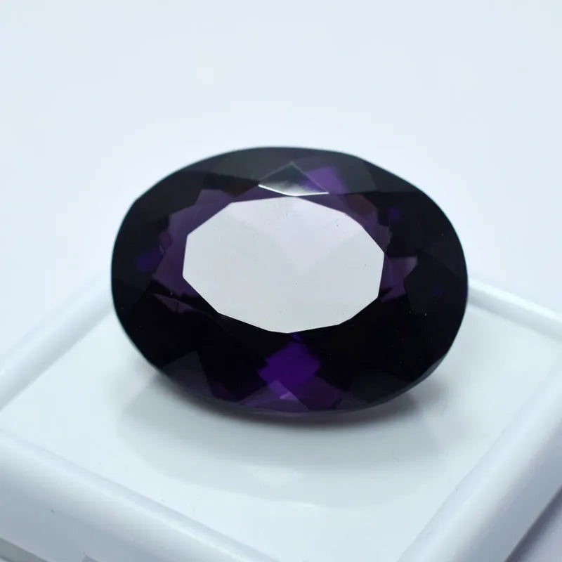 natural oval amethyst 55.32 ct certified loose gemstone closeup