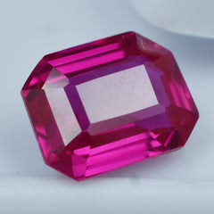 Beautiful Ruby Pink Certified Gemstone 6.45 Carat Emerald Shape Natural Pink Ruby Loose Gemstone