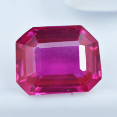 Beautiful Ruby Pink Certified Gemstone 6.45 Carat Emerald Shape Natural Pink Ruby Loose Gemstone