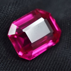 Beautiful Ruby Pink Certified Gemstone 6.45 Carat Emerald Shape Natural Pink Ruby Loose Gemstone