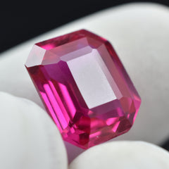 Beautiful Ruby Pink Certified Gemstone 6.45 Carat Emerald Shape Natural Pink Ruby Loose Gemstone