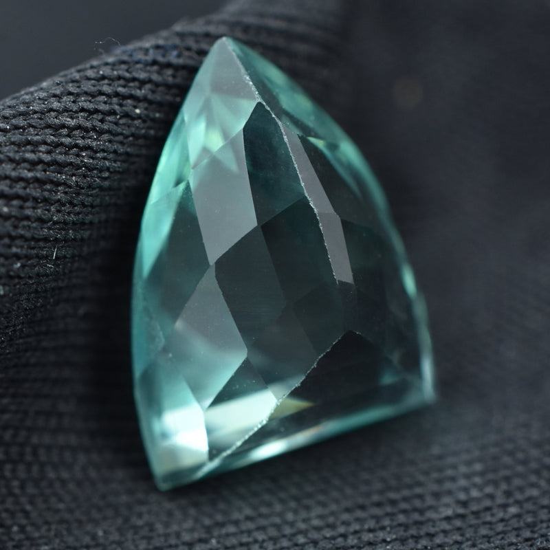 Bluish Green Montana Sapphire studio lighting color accuracy shot