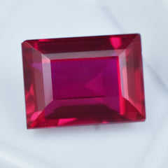 Beautiful Ruby Gemstone 10.65 Carat Certified Rubies Red Emerald Cut Natural Loose Gemstone Engagment Making Rings