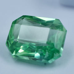 Impressive Sapphire Gemstone Certified Montana Sapphire 10.25 Carat Emerald Cut Natural Bluish Green Loose Gemstone