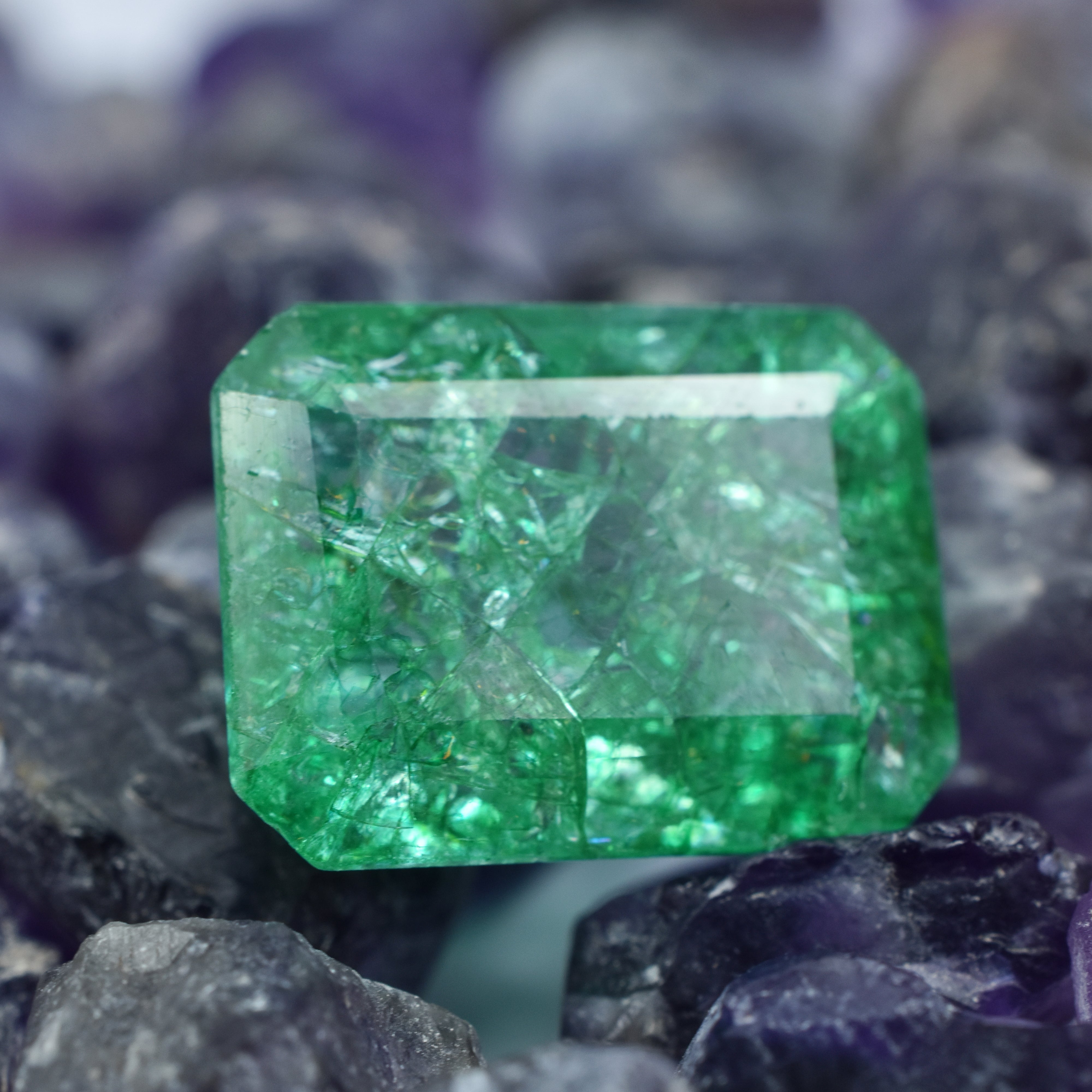 Certified Natural 9.85 Carat Emerald Cut Emerald Green Loose Gemstone | Best Price | Best For Protection & Enhanced Quality | Gift For Mother / Sis