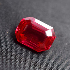 Red Ruby10.00 Ct NATURAL Red RUBY Emerald Shape CERTIFIED Loose Gemstone Best Certified Ruby Emerald