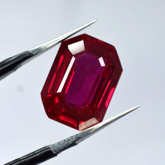 Red Ruby10.00 Ct NATURAL Red RUBY Emerald Shape CERTIFIED Loose Gemstone Best Certified Ruby Emerald