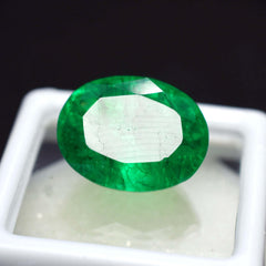 Green Oval 8.50 Ct Extremely Rare Natural Green Emerald Oval Shape CERTIFIED Emerald Green Loose Gemstone