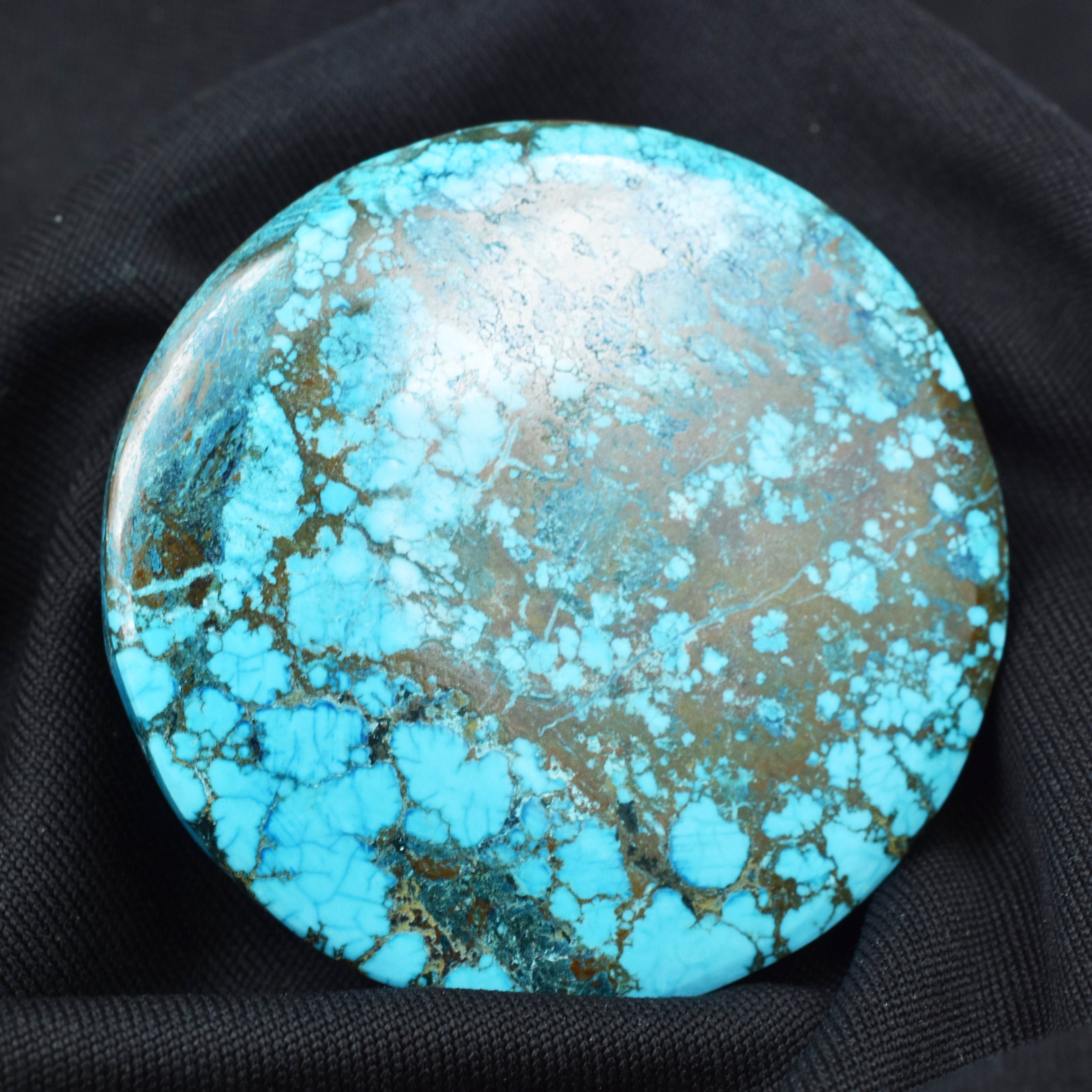 Blue Turquoise 26.35 Carat Round Shape CERTIFIED Natural Loose Gemstone , Turquoise Slab Stone | Free Delivery Free Gift | Biggest Offer