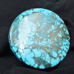 Blue Turquoise 26.35 Carat Round Shape CERTIFIED Natural Loose Gemstone , Turquoise Slab Stone | Free Delivery Free Gift | Biggest Offer