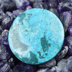 CERTIFIED Turquoise 32.65 Carat Round Shape Natural Pendant Making Loose Gemstone Blue Turquoise, Best For Gift / Jewelry