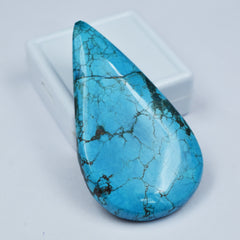 Pendant Making Natural Pear Shape 26.20 Carat Blue Turquoise Slab Certified Loose Gemstone | Best Offer | Free Delivery Free Gift