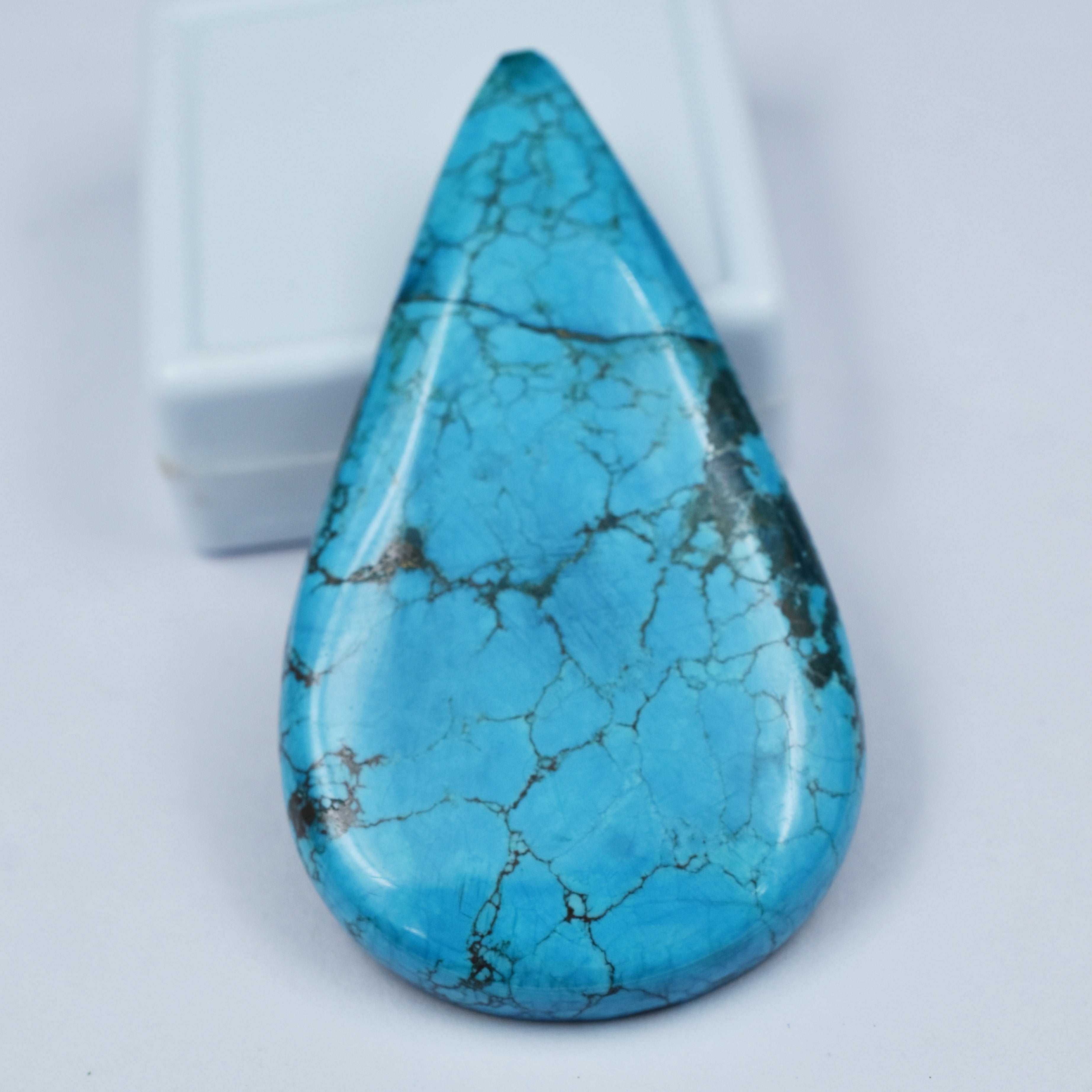 Pendant Making Natural Pear Shape 26.20 Carat Blue Turquoise Slab Certified Loose Gemstone | Best Offer | Free Delivery Free Gift