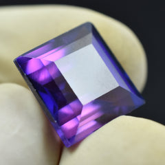 Purple Tanzanite Form Tanzania 10.25 Carat Square Cut Certified Natural Loose Gemstone December Birth month Gem