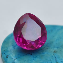 12.95 Carat Pear Cut Natural Pink Ruby Certified Loose Gemstone Brilliant Cut Ruby Gemstone