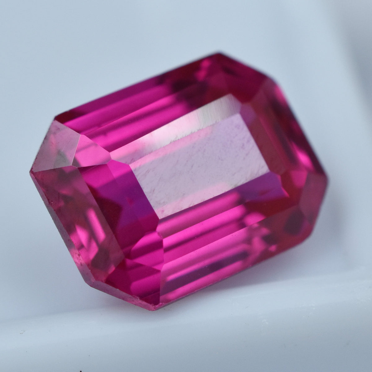 Pinkies Ruby 6.65 Carat Emerald Cut Certified Natural Pink Ruby Loose Gemstone Mozambique Ruby Gem