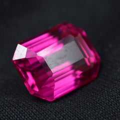 Pinkies Ruby 6.65 Carat Emerald Cut Certified Natural Pink Ruby Loose Gemstone Mozambique Ruby Gem