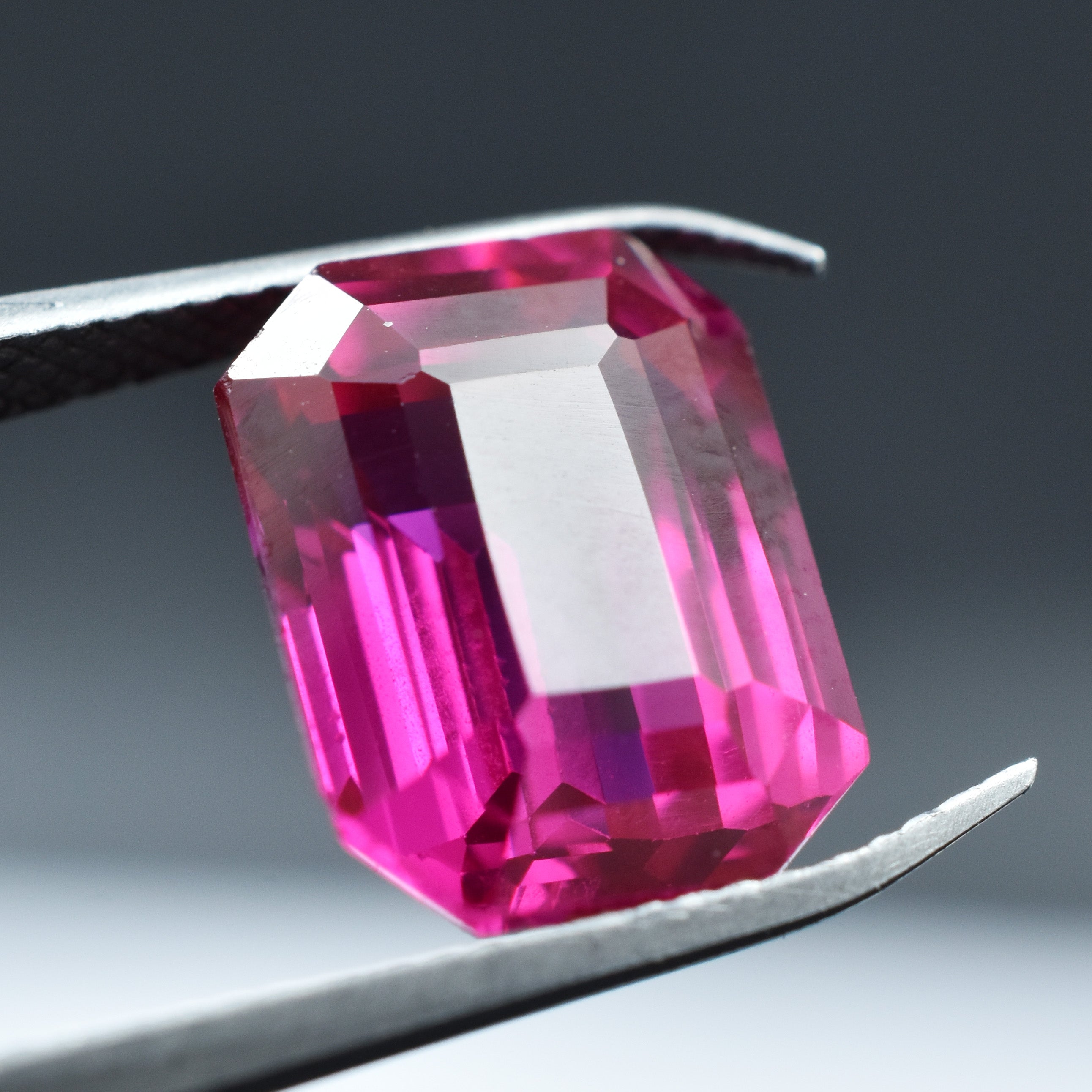 Pinkies Ruby 6.65 Carat Emerald Cut Certified Natural Pink Ruby Loose Gemstone Mozambique Ruby Gem