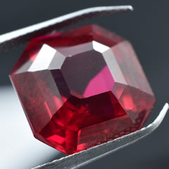 Glorious Gem 10.20 Carat Natural Red Ruby Square Shape Certified Ruby Gem Loose Gemstone Earrings Size Gemstone