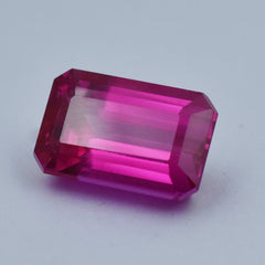 Faceted 20.15 Ct Natural Ruby Burma Pink Ruby Emerald Cut Certified Loose Gemstone Jewelry Accessory/Gift Gem