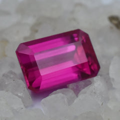 Faceted 20.15 Ct Natural Ruby Burma Pink Ruby Emerald Cut Certified Loose Gemstone Jewelry Accessory/Gift Gem