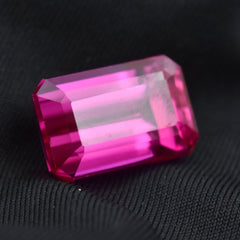 Faceted 20.15 Ct Natural Ruby Burma Pink Ruby Emerald Cut Certified Loose Gemstone Jewelry Accessory/Gift Gem