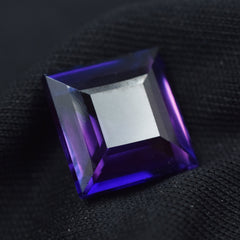 December Birth Stone 7.85 Carat Certified Purple Tanzanite Square Shape Natural Tanzanite Loose Gemstone