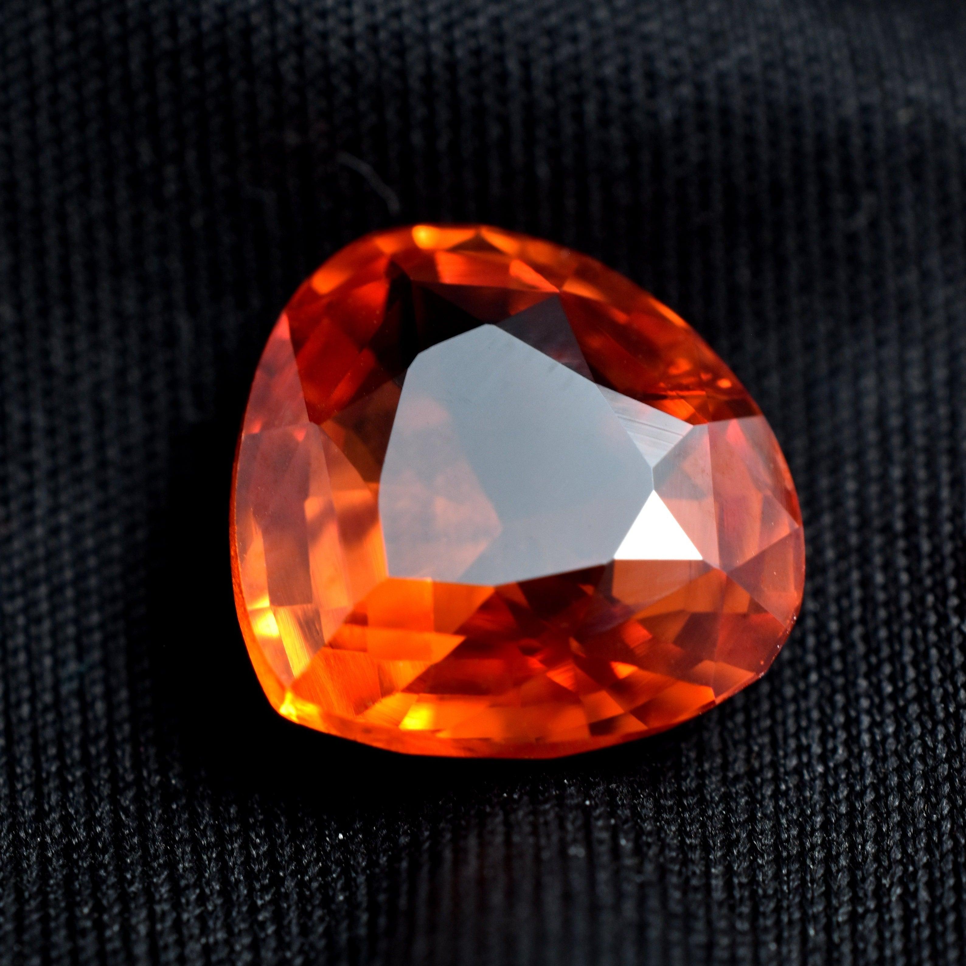 Orange Sapphire Natural Pear Shape Orange Sapphire 11.15 Carat Certified Loose Gemstone