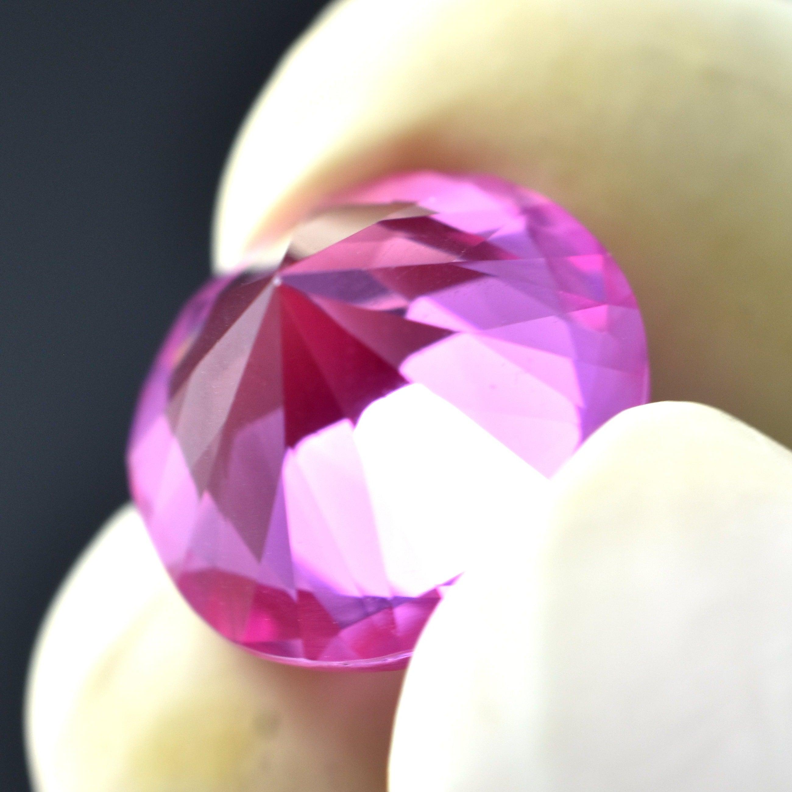 Natural Certified Round Shape Pink Sapphire 9.65 Carat Loose Gemstone Pendant Making Stone.