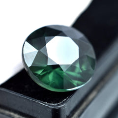 Natural Sapphire 5.40 Carat Deep Green Sapphire Round Shape Natural Certified Sapphire Loose Gemstone