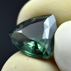 Deep Green Sapphire 5.50 Carat Natural Deep Green Sapphire Trillion Shape Gemstone Loose