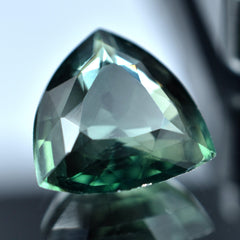 Deep Green Sapphire 5.50 Carat Natural Deep Green Sapphire Trillion Shape Gemstone Loose