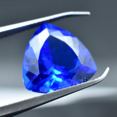 Dark Blue Tanzania Gem 6.80 Ct Trillion Shape Certified Blue Tanzanite Natural Loose Gemstone