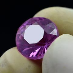 Natural Certified Round Shape Pink Sapphire 7.25 Carat Loose Gemstone Pendant Making Stone