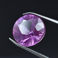 Natural Certified Round Shape Pink Sapphire 7.25 Carat Loose Gemstone Pendant Making Stone