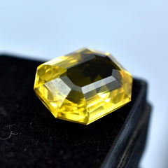 Yellow Sapphire 7.20 Carat Natural Flawless Ceylon Yellow Sapphire Emerald Shape Loose Gemstone Jewelry Making stone