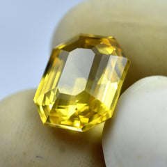 Yellow Sapphire 7.20 Carat Natural Flawless Ceylon Yellow Sapphire Emerald Shape Loose Gemstone Jewelry Making stone