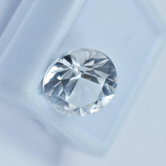 Natural White Sapphire 7.70 Carat Round Shape Certified Loose Gemstone Ring Size Sapphire Stone