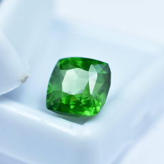 Brazilian Stone Natural Green Garnet 6.45 Carat Square Cushion Certified Garnet Loose Gemstone