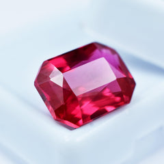 Natural Emerald Cut Red Ruby 9.00 Carat CERTIFIED Ring Size Red Ruby Loose Gemstone