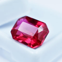 Natural Emerald Cut Red Ruby 9.00 Carat CERTIFIED Ring Size Red Ruby Loose Gemstone