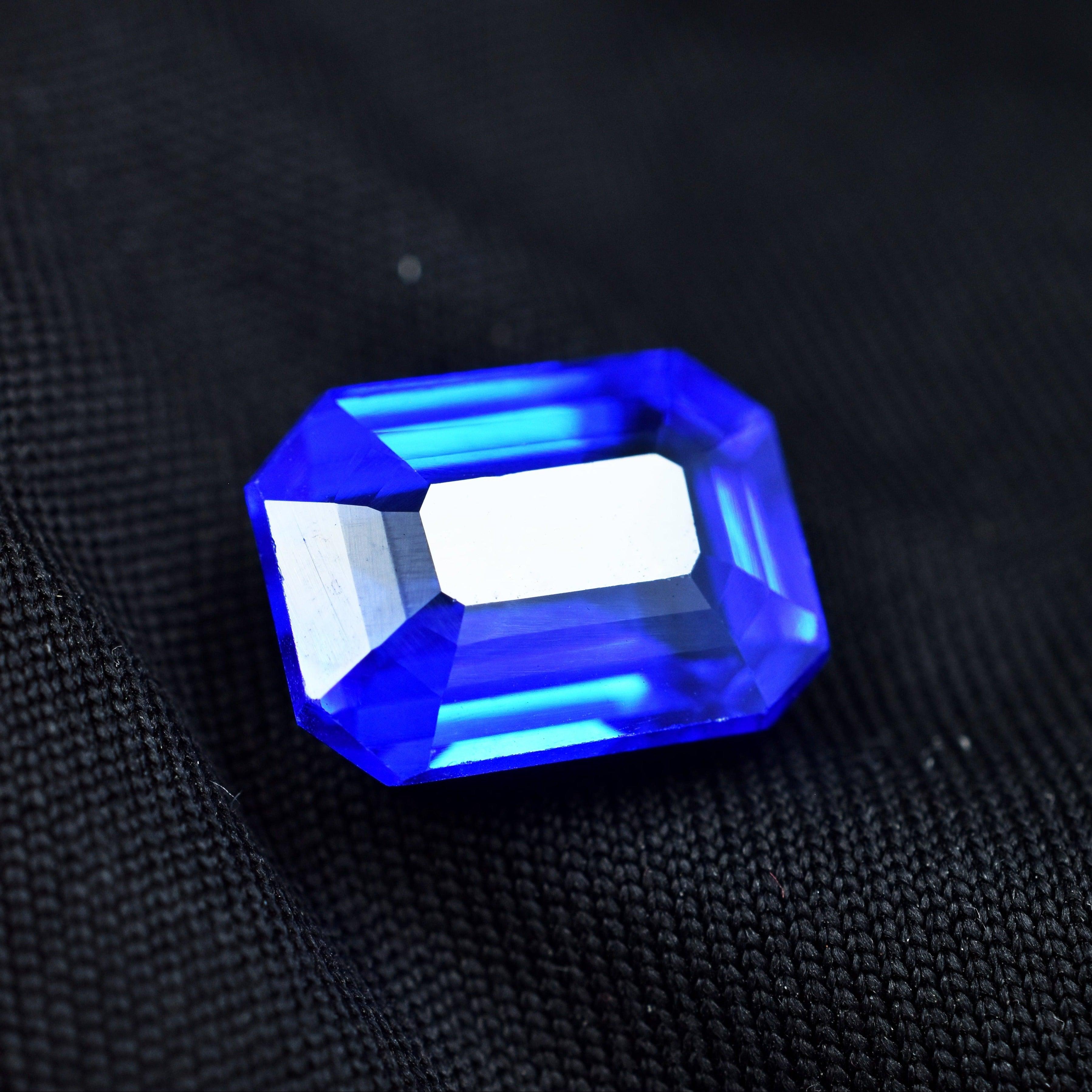 Tanzania Stone 8.30 Carat Natural Blue Tanzanite Emerald Shape Natural Certified Loose Gemstone