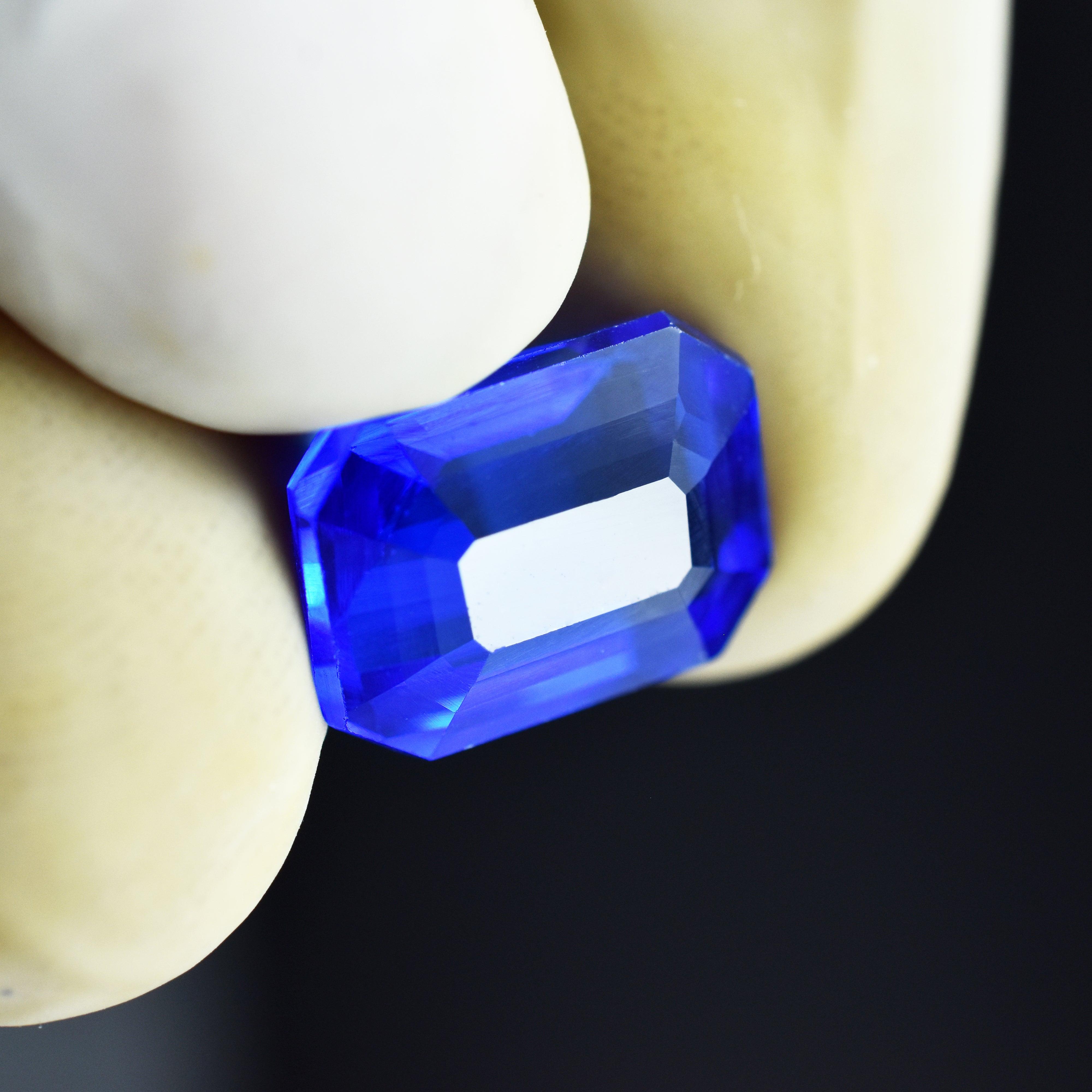 Tanzania Stone 8.30 Carat Natural Blue Tanzanite Emerald Shape Natural Certified Loose Gemstone