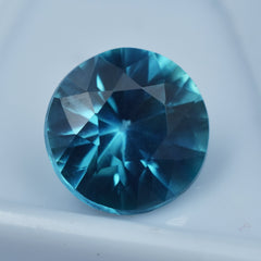 Very Beautiful Blue Teal Sapphire 6.95 Carat Round Cut Certified Natural Loose Gemstone Sapphire Gem