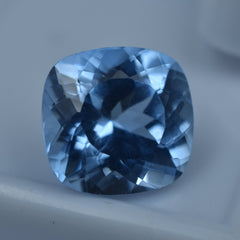 Bumper Offer On Light Sapphire Blue Gem 5.95 Carat Square Cushion Cut Certified Natural Ceylon Sapphire Beautiful Blue Sapphire Gemstone