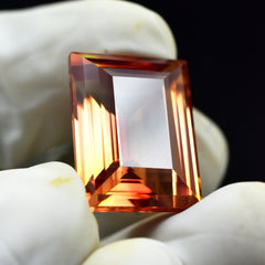 Emerald Cut Sapphire 24.75 Carat Natural Bi-Color Sapphire Certified Loose Gemstone | Free Delivery Free Gift | Best On Price Sapphire