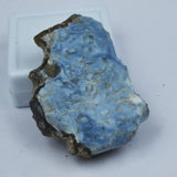 Blue mineral rock on a white background