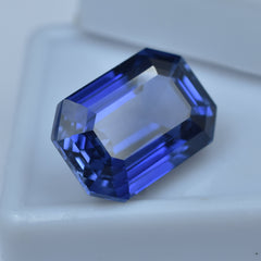 Amazing Dark Blue Color Tanzanite 7.45 Carat Blue Tanzanite Emerald Cut Natural Certified Loose Gemstone