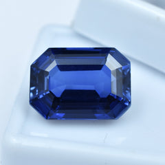 Amazing Dark Blue Color Tanzanite 7.45 Carat Blue Tanzanite Emerald Cut Natural Certified Loose Gemstone