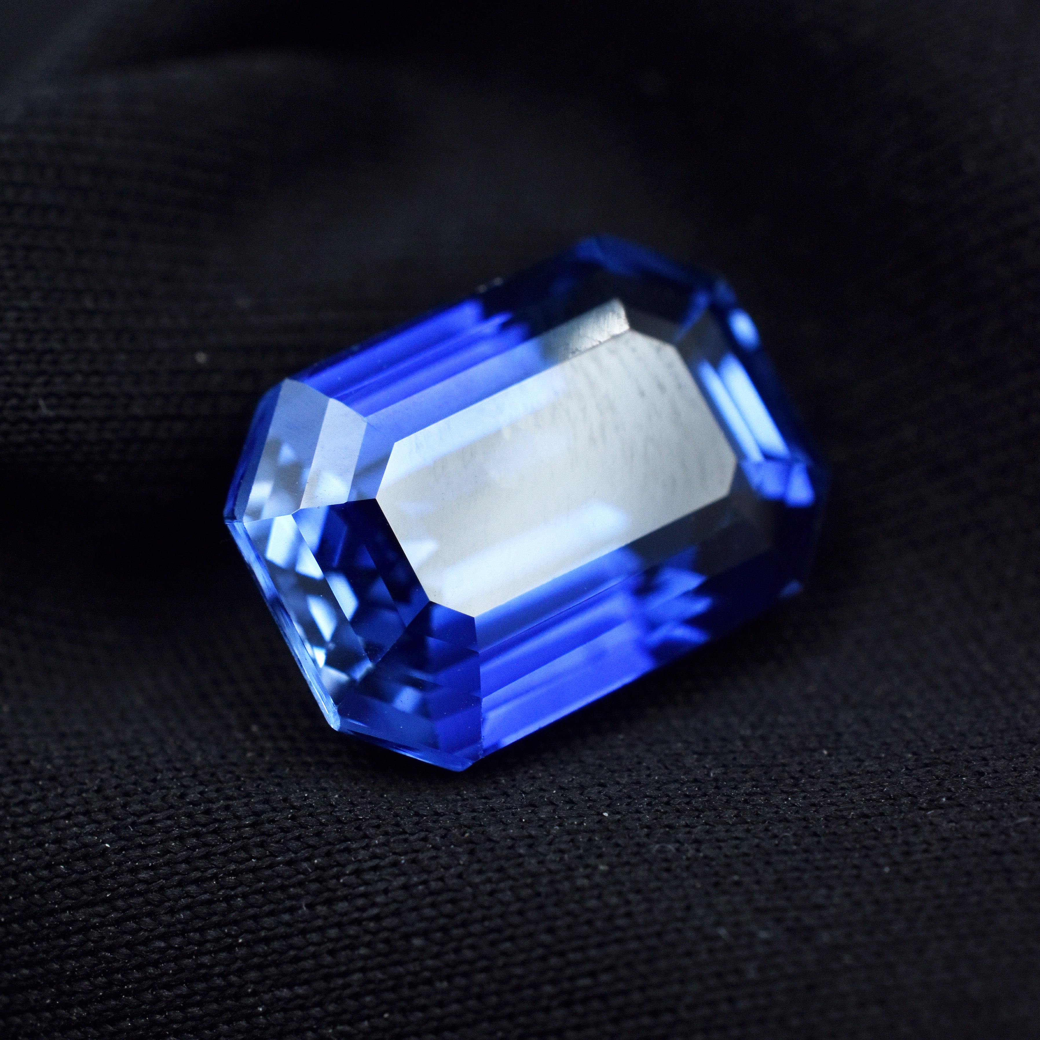 Amazing Dark Blue Color Tanzanite 7.45 Carat Blue Tanzanite Emerald Cut Natural Certified Loose Gemstone